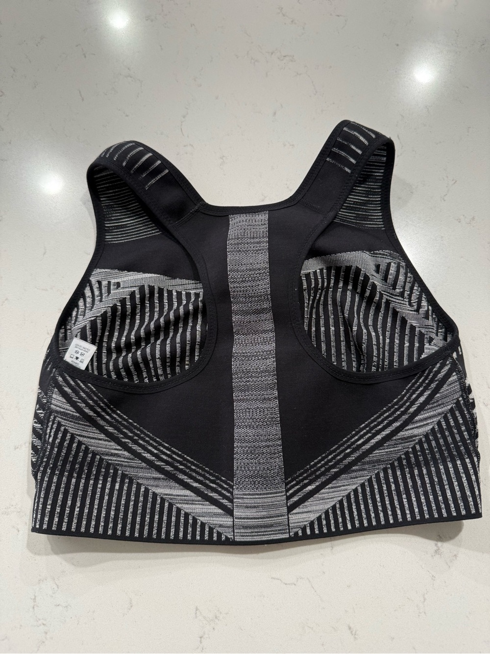 Nike Black & Gray Patterned Racerback Sports Bra; Size XL - Picture 2 of 4